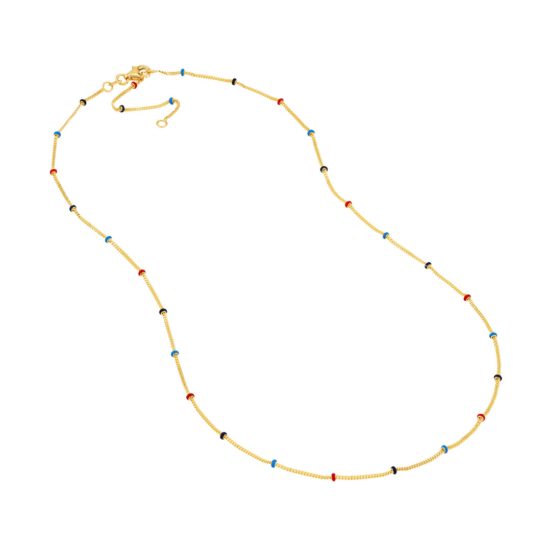 red blue &amp; navy saturn necklace