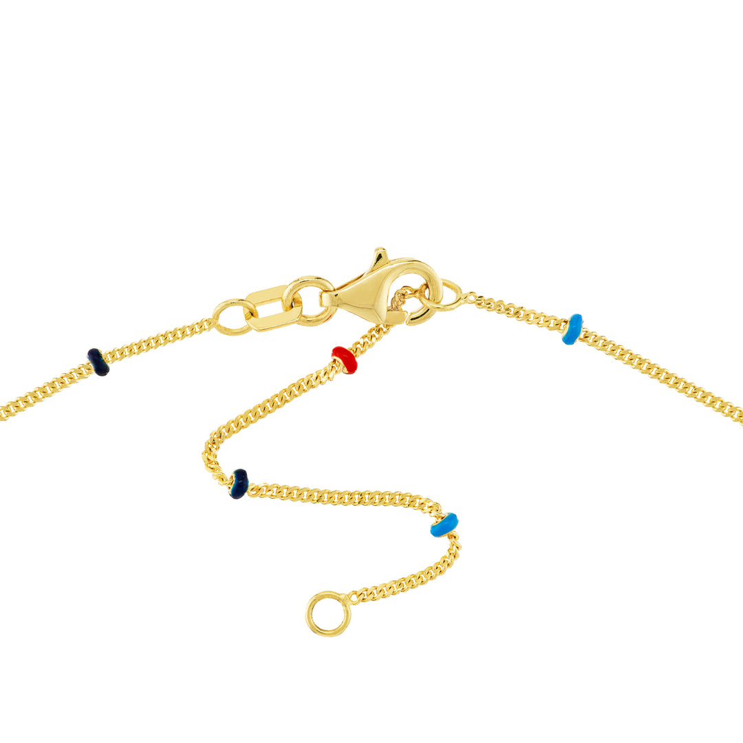 multi color saturn necklace 