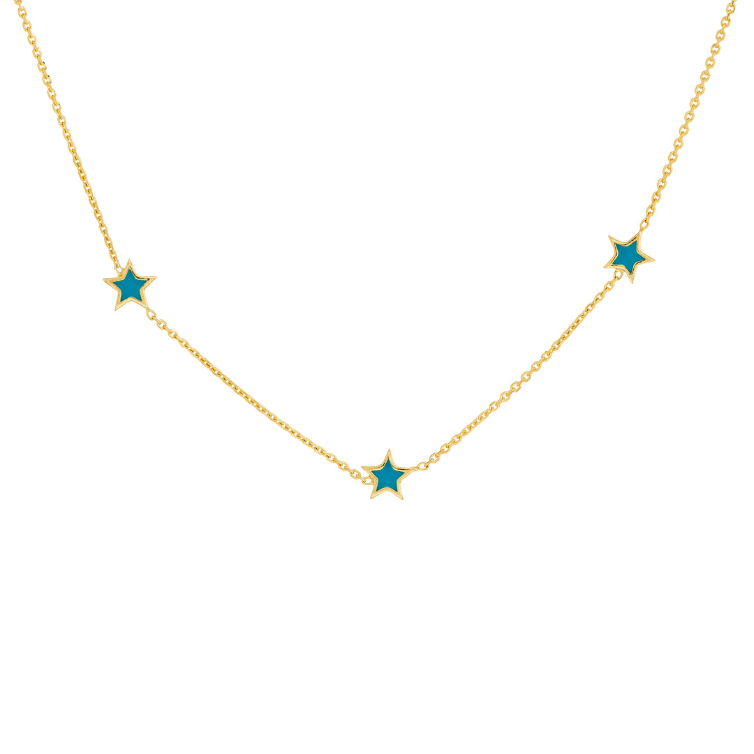 14K TURQUOISE STAR NECKLACE