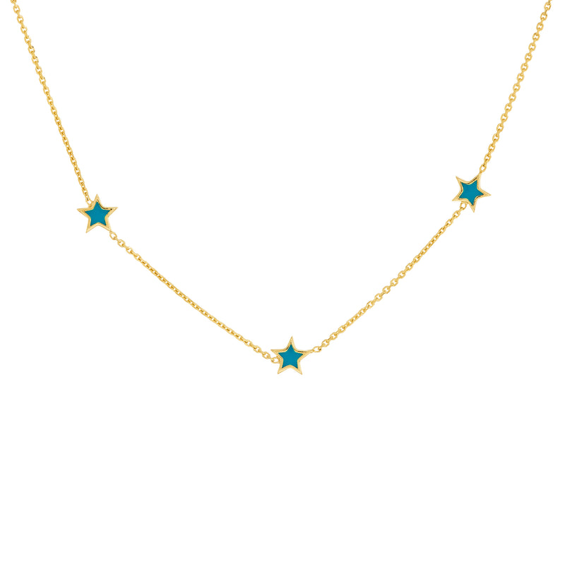 14K TURQUOISE STAR NECKLACE
