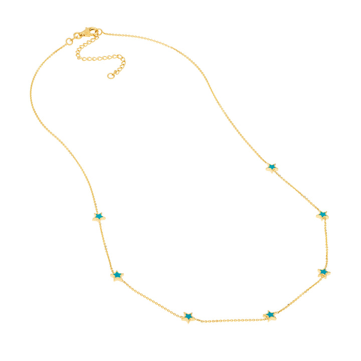 14K TURQUOISE STAR NECKLACE