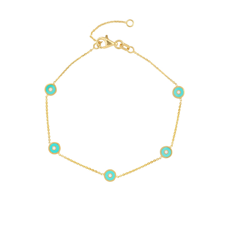 gold enamel evil eye bracelet