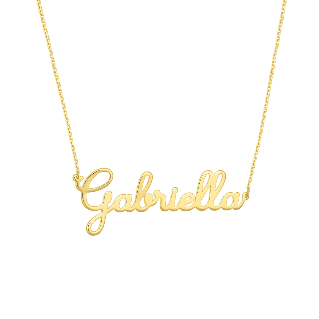 14K GOLD  CURSIVE NAMEPLATE NECKLACE