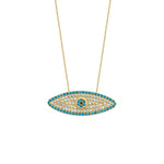 gold turquoise evil eye necklace