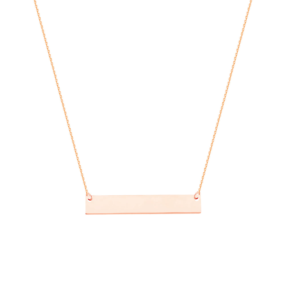 14K GOLD MINI BAR NECKLACE - adammarcjewels