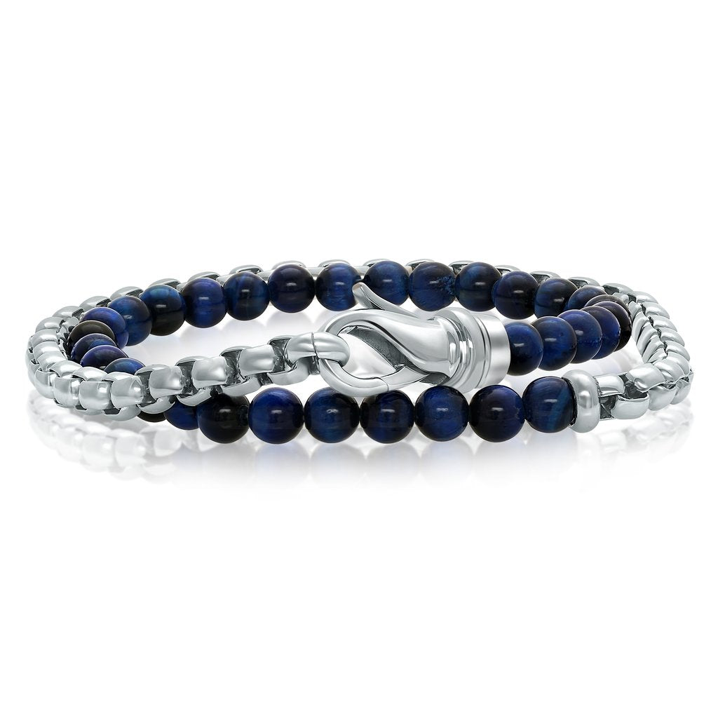 MEN’S DOUBLE WRAP STONE BRACELET