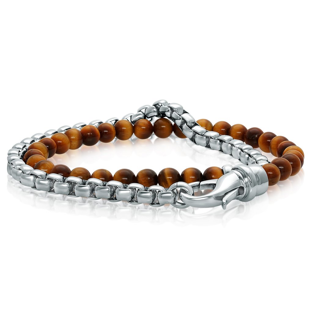 MEN’S DOUBLE WRAP STONE BRACELET