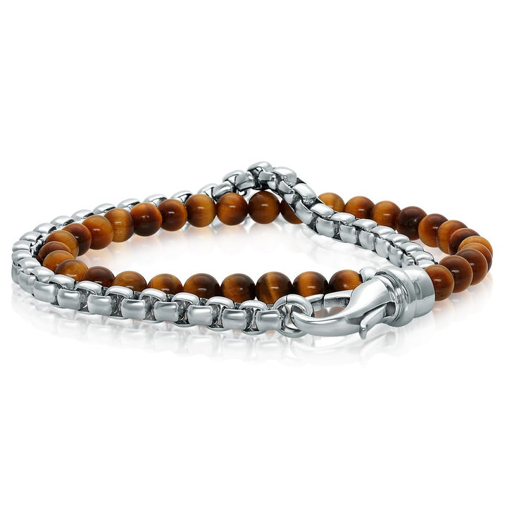 MEN’S DOUBLE WRAP STONE BRACELET