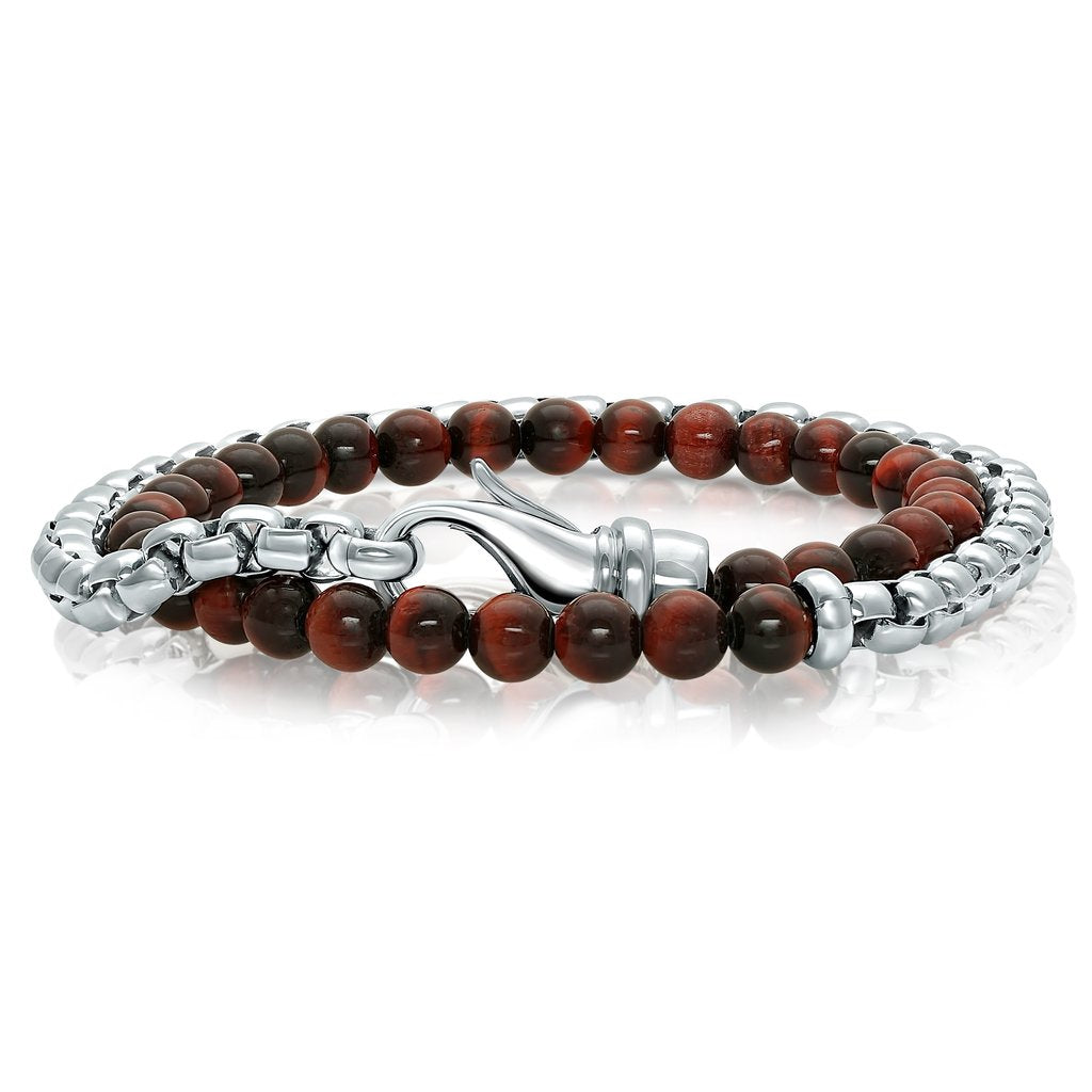 MEN’S DOUBLE WRAP STONE BRACELET