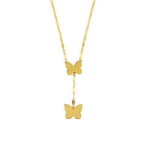 gold butterfly lariat necklace