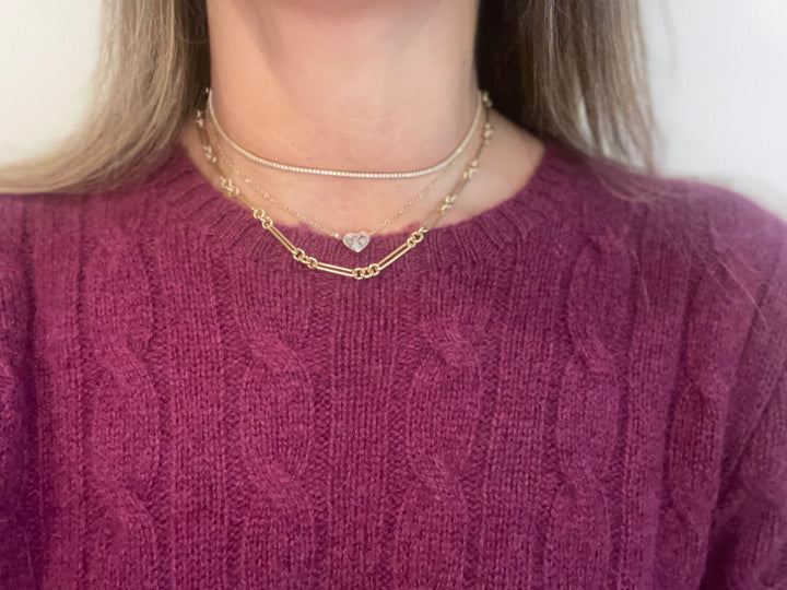 14K FANCY PAPERCLIP NECKLACE