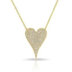 gold pave heart necklace