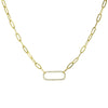 CZ rectangle link necklace