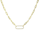 CZ rectangle link necklace