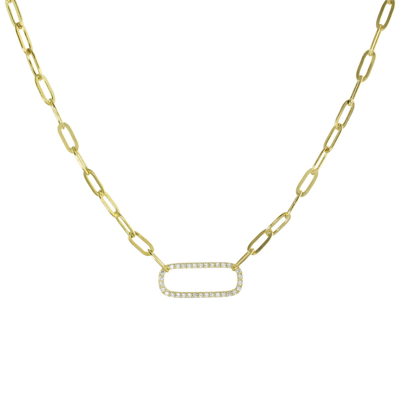 CZ rectangle link necklace