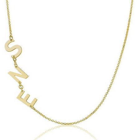 Name Necklace, Small Letter E Initial Necklace, Sideways Initial Necklace, Gold  Letter Necklace, Personalized Necklace, Gift for Her, Charm - Etsy | Initial  necklace, Sideways initial necklace, Letter necklace