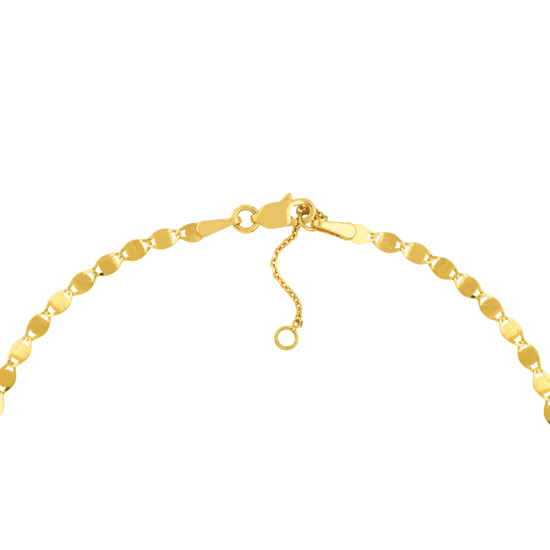 14K FLAT LINK CHOKER NECKLACE