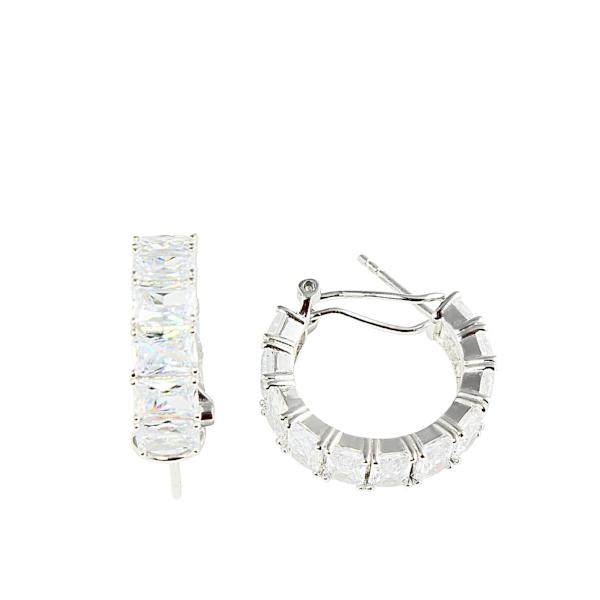 EMERALD CUT HOOPS - adammarcjewels