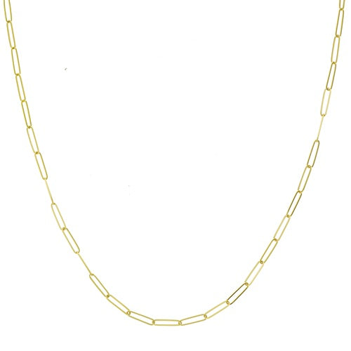 14K SOLID GOLD PAPERCLIP LINK NECKLACE