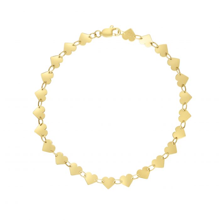 14k gold mirrored heart bracelet