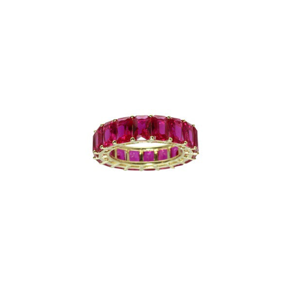 COLORED EMERALD CUT ANNIVERSARY BAND - adammarcjewels
