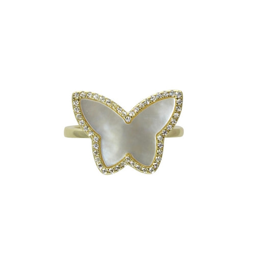 pearl butterfly ring