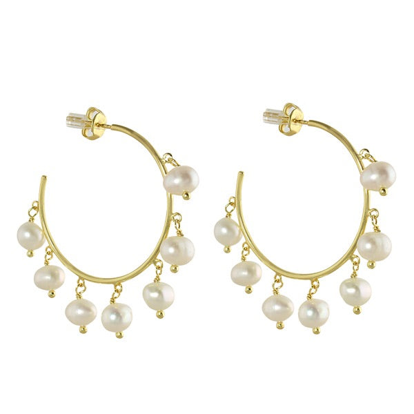 HANGING PEARL HOOPS