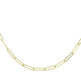 14K SOLID GOLD PAPERCLIP LINK NECKLACE