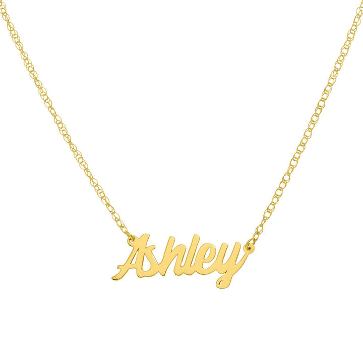 14K GOLD SCRIPT NAMEPLATE NECKLACE