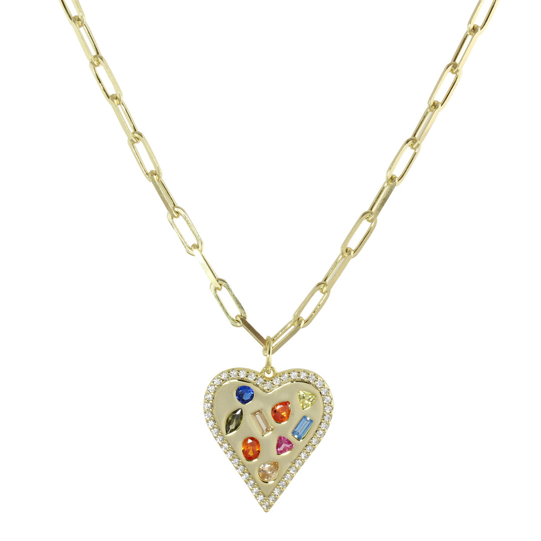 rainbow heart necklace
