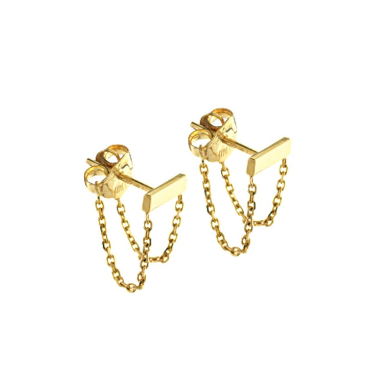 DOUBLE CHAIN HUGGIES 14k