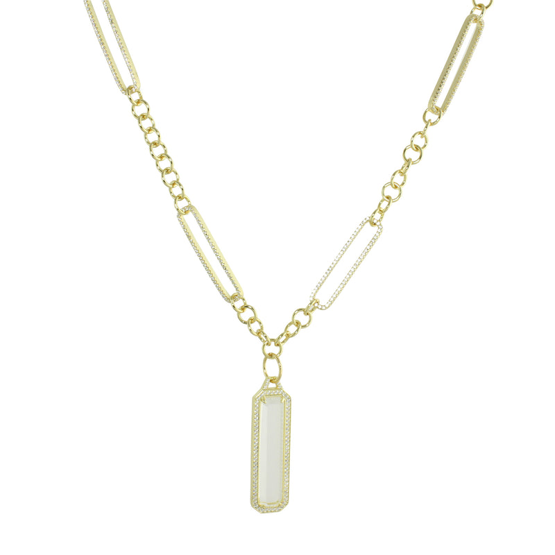 LINEAR PENDANT MIXED LINK NECKLACE