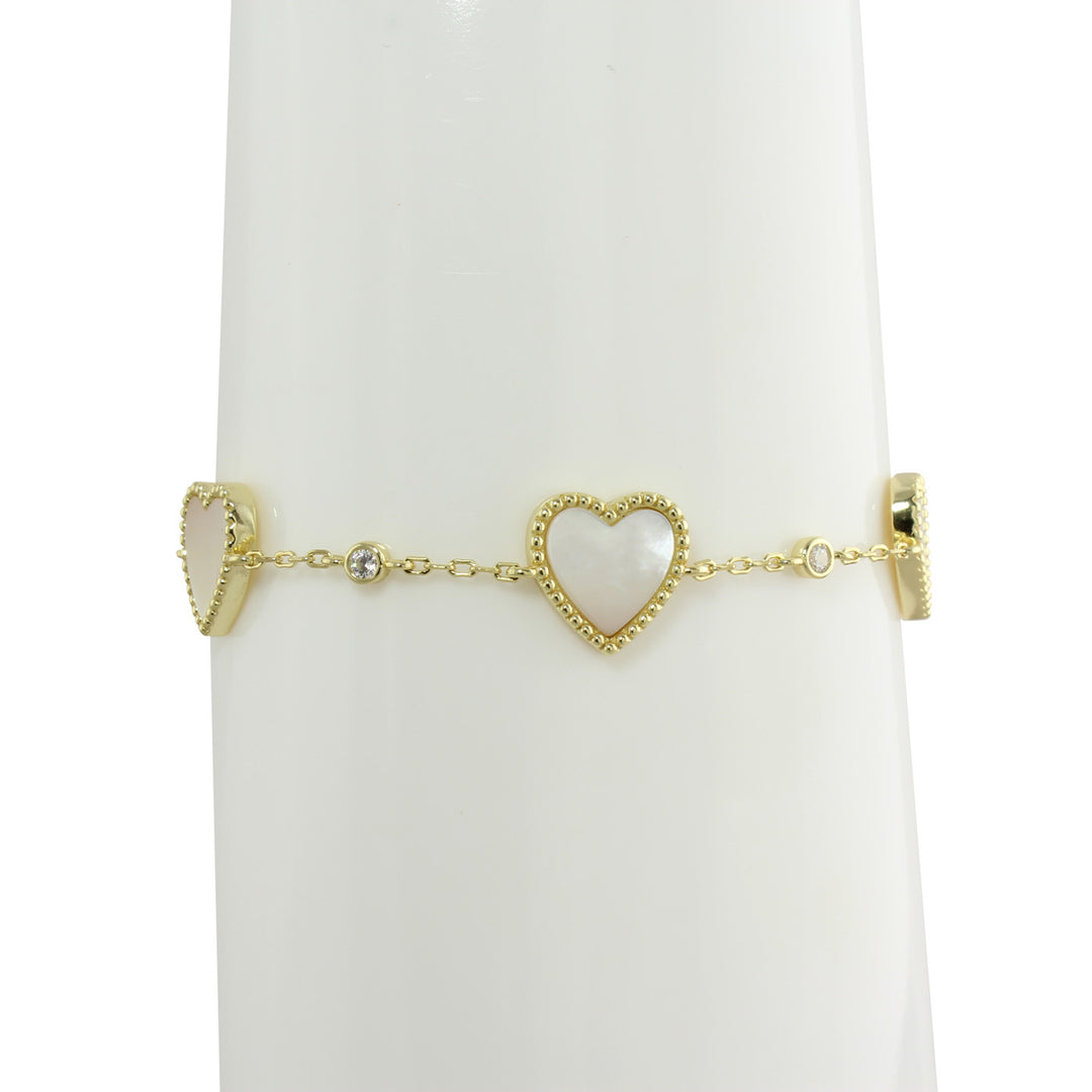 ENAMEL HEART STATION BRACELET