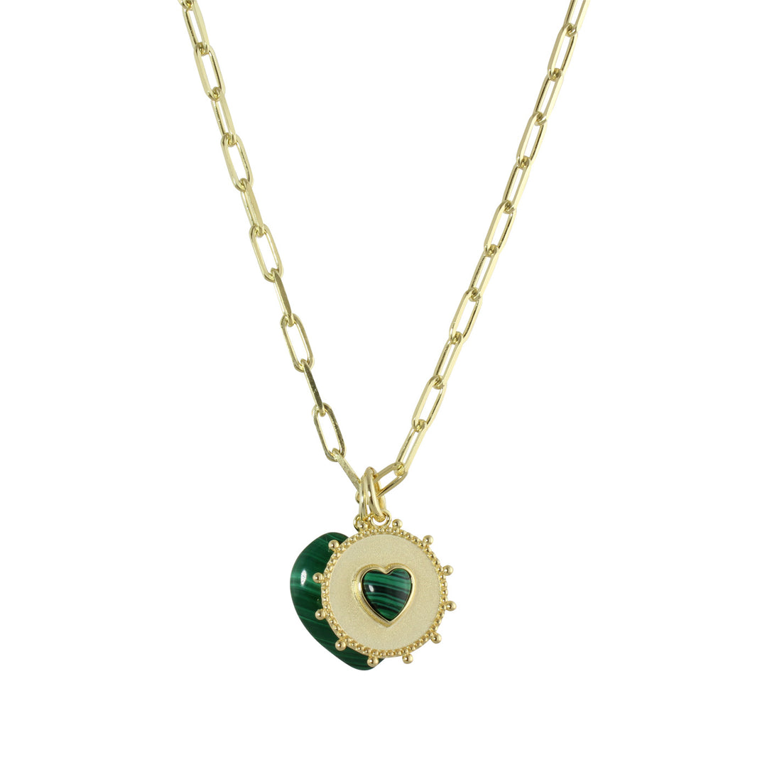 ENAMEL HEART MEDALLION NECKLACE