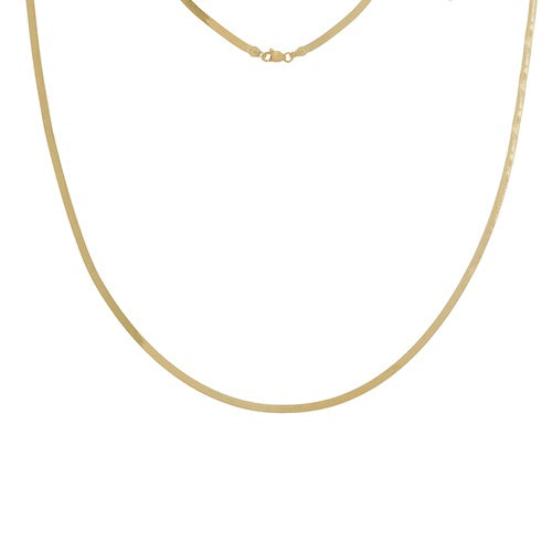 14k 3mm HERRINGBONE NECKLACE - adammarcjewels