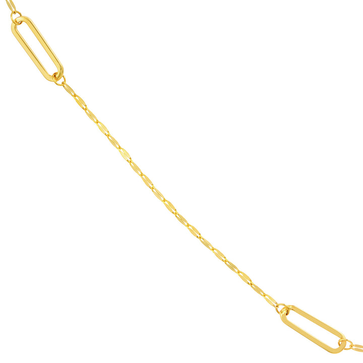 14K STATION PAPERCLIP NECKLACE