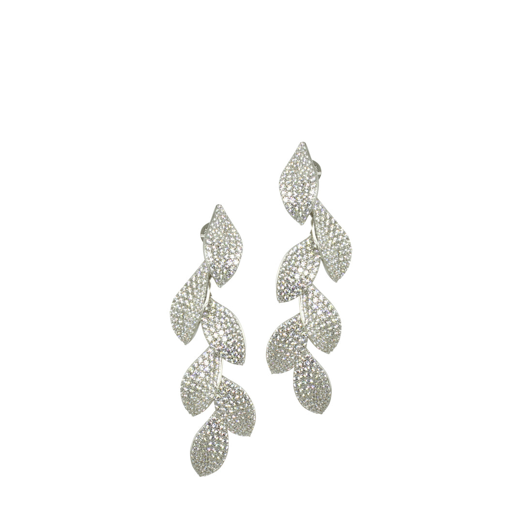PAVÈ HANGING LEAF EARRINGS