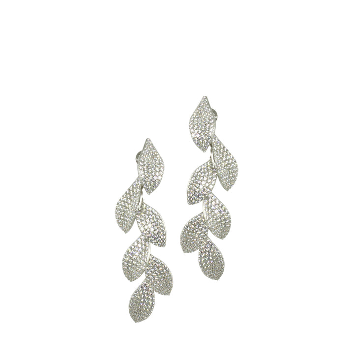 PAVÈ HANGING LEAF EARRINGS