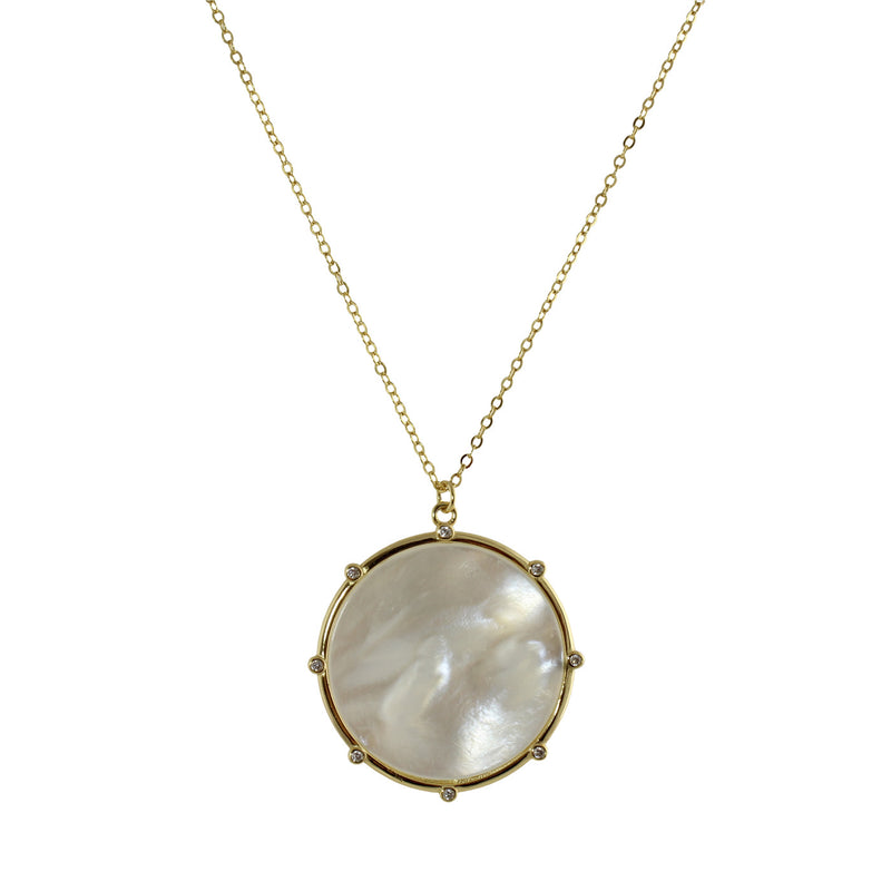 MOTHER OF PEARL WHEEL NECKLACE
