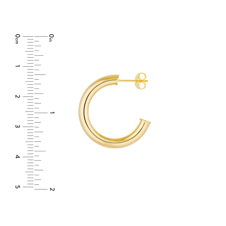 14K 1” OPEN TUBE HOOP EARRINGS