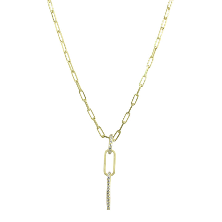Rectangle links charm necklace 