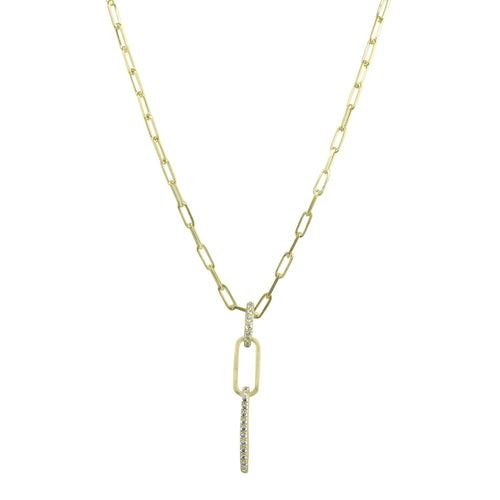 Rectangle links charm necklace 