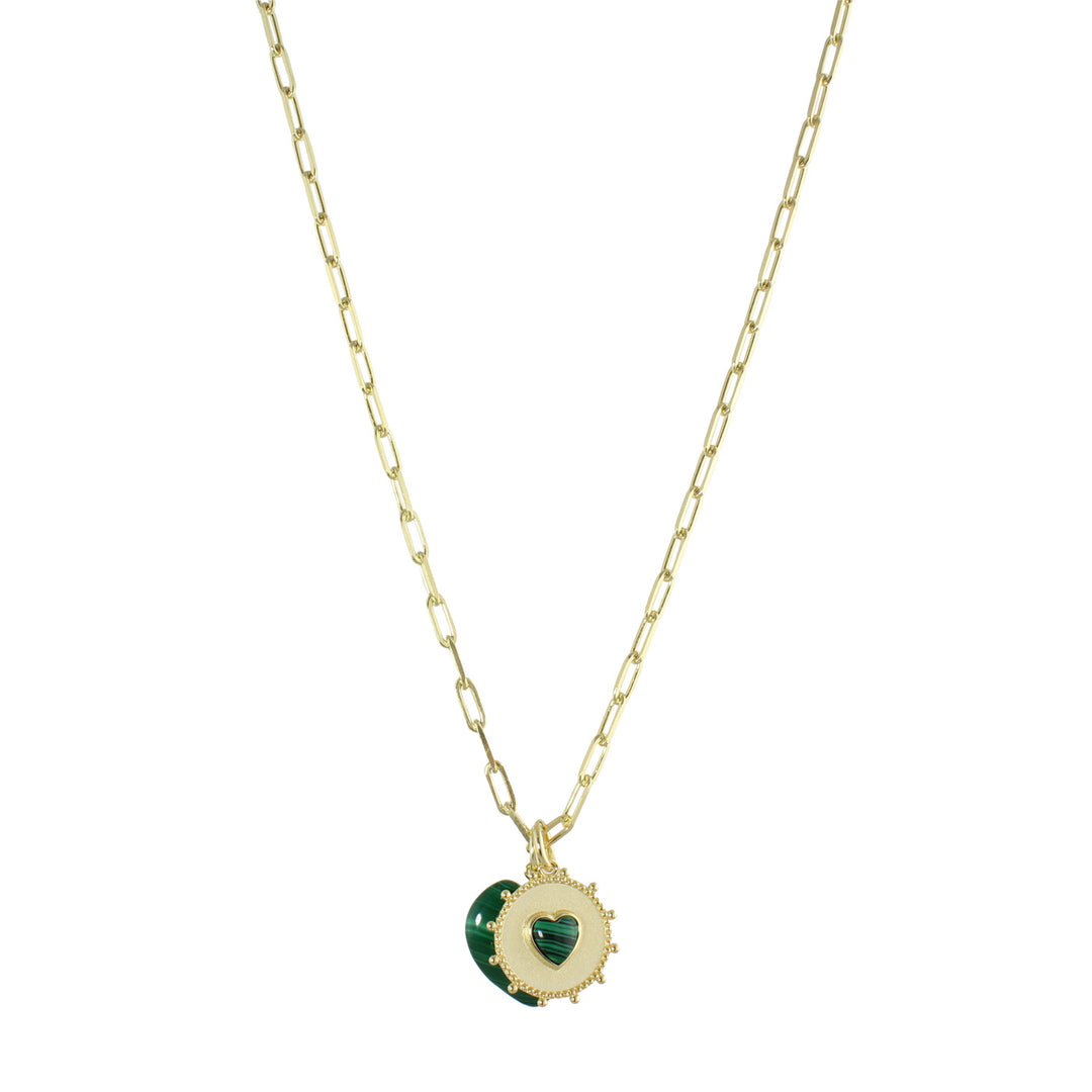 ENAMEL HEART MEDALLION NECKLACE