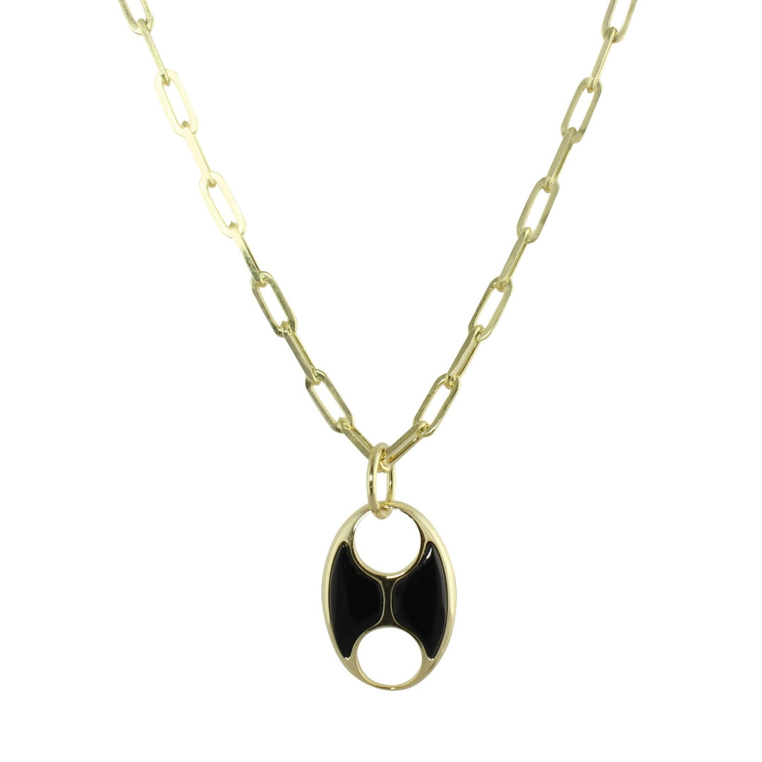 ENAMEL SINGLE MARINER PENDANT NECKLACE