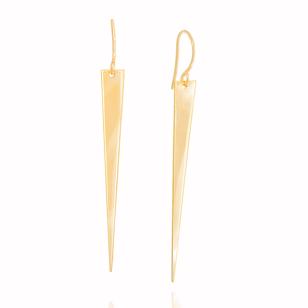 14k HANGING SPIKE EARRING - adammarcjewels
