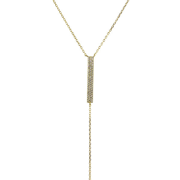 PAVÈ BAR LARIAT NECKLACE