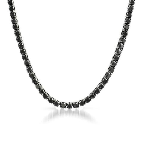 black cz tennis necklace