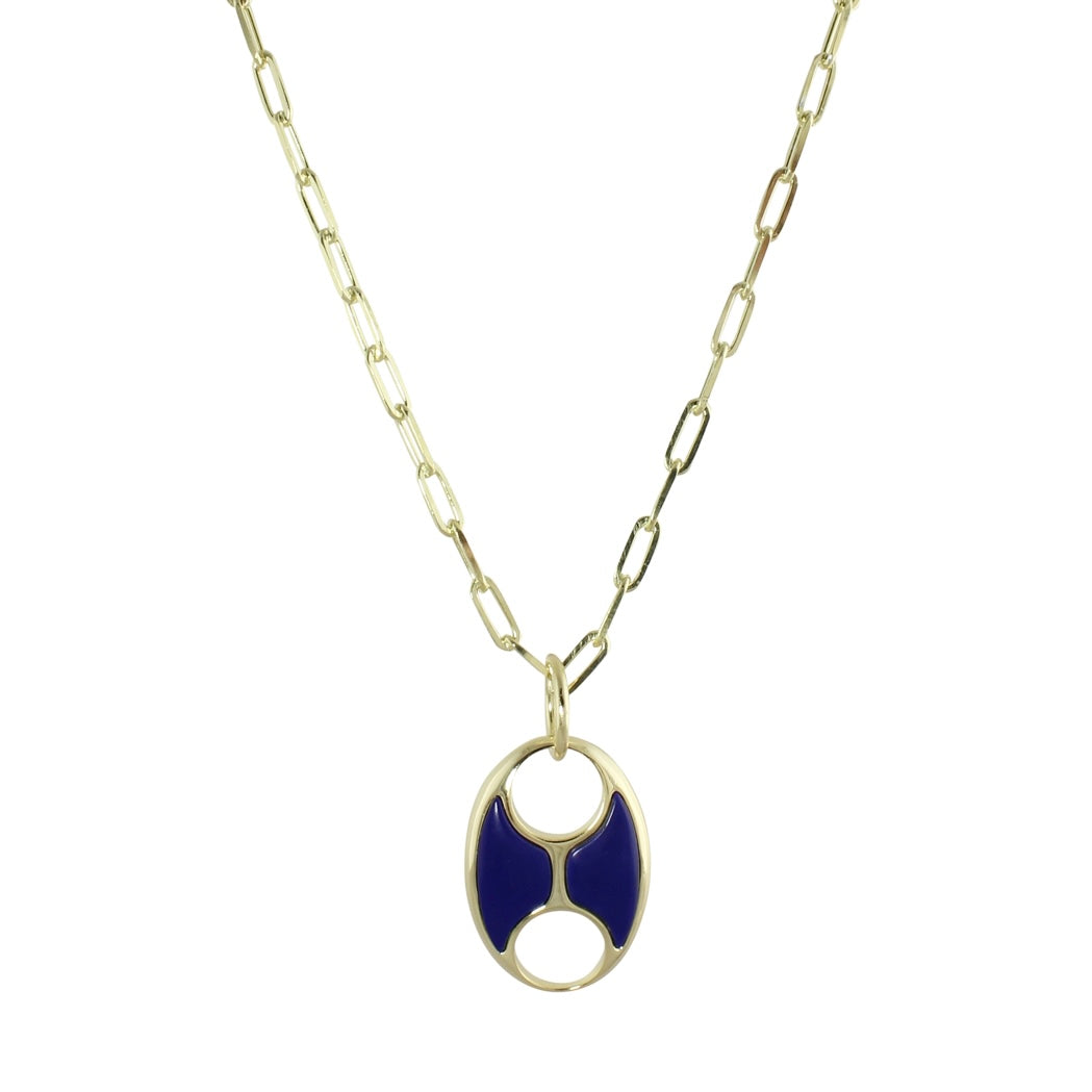 ENAMEL SINGLE MARINER PENDANT NECKLACE