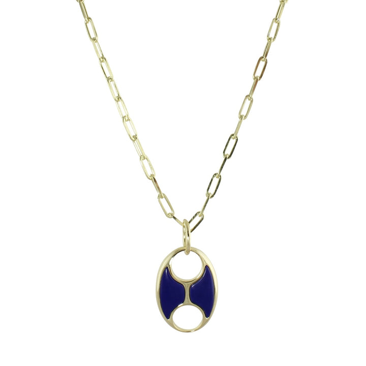 ENAMEL SINGLE MARINER PENDANT NECKLACE