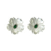 Summer green flower earrings
